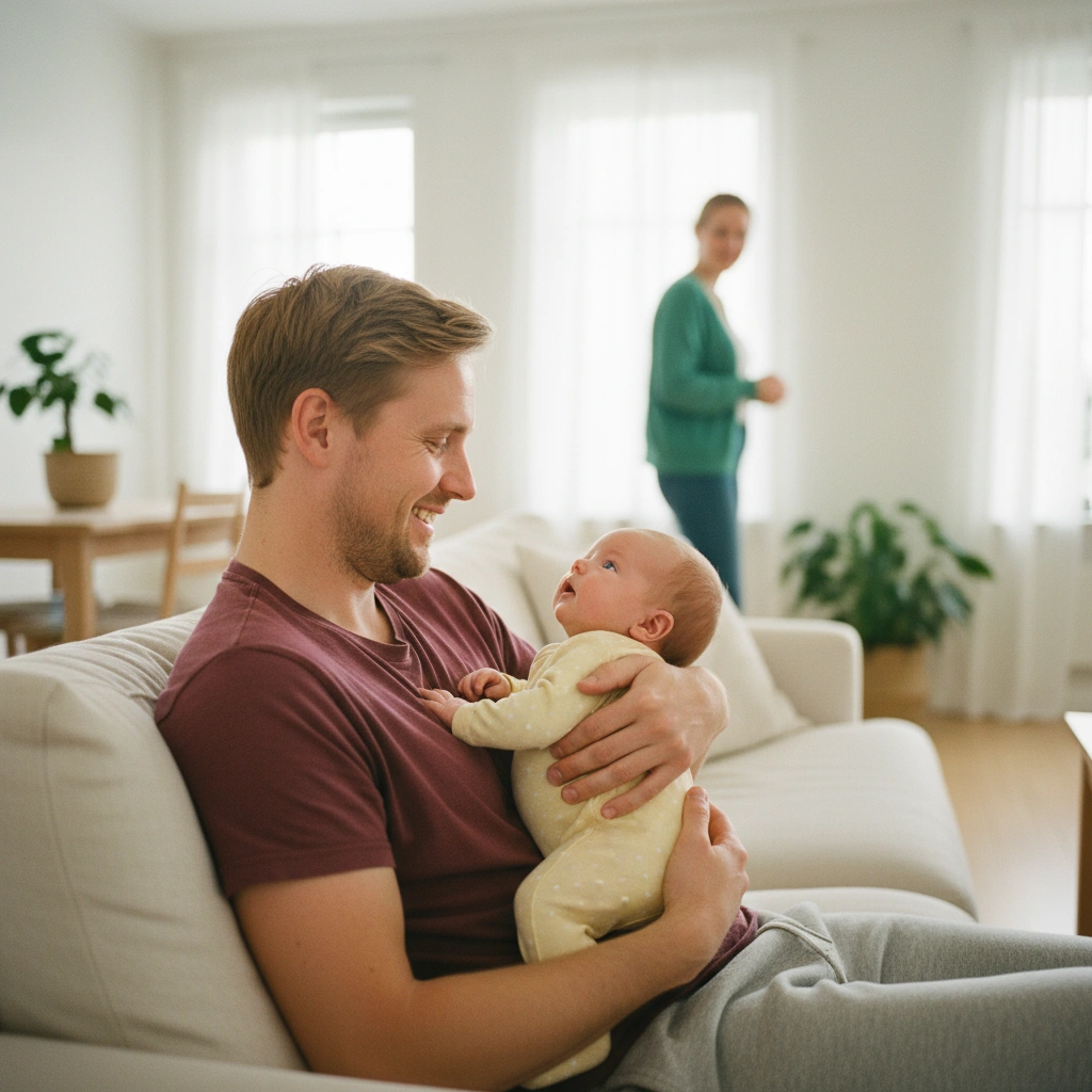 Ein lächelnder Händler bedient eine Kundin